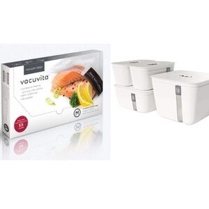 Vacuvita container set and Vacumm bags . Easy access vacuum food storage